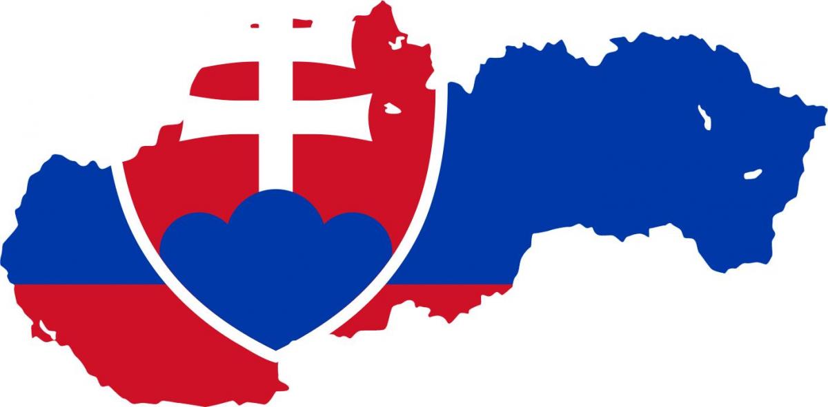 mapa Eslovakia bandera