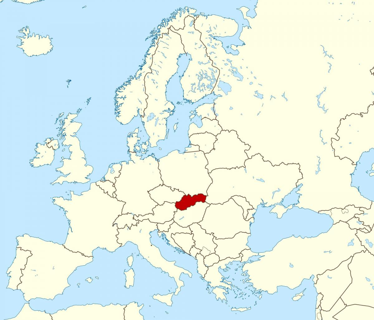 mapa Eslovakia mapa europan