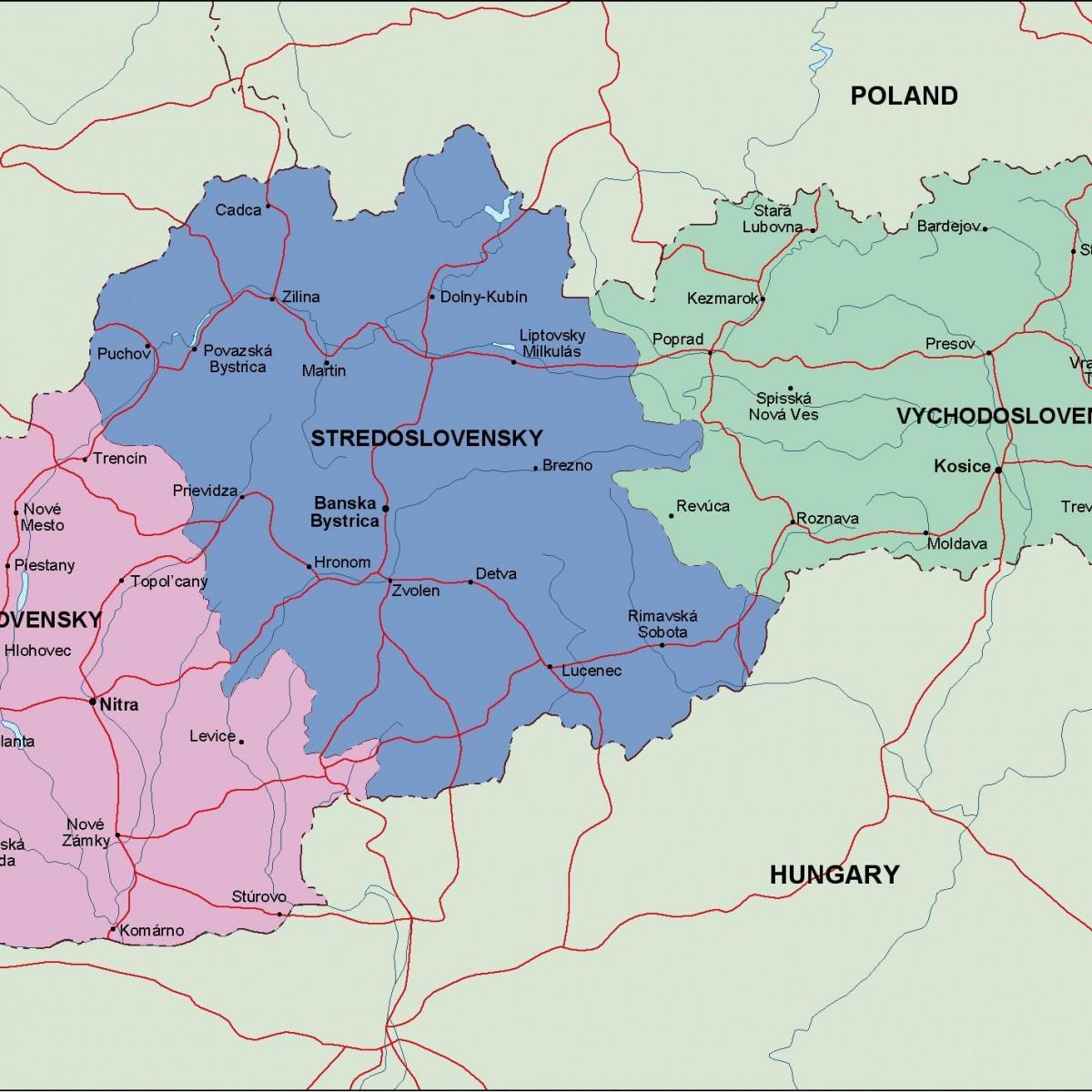mapa politiko Eslovakia