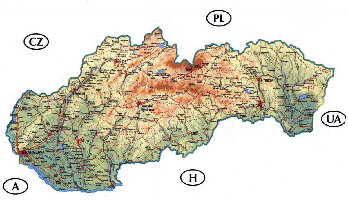 mapa zehatza Eslovakia