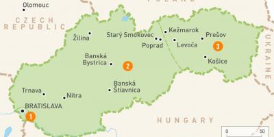 Mapa Eslovakia eskualde
