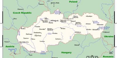 Mapa Eslovakia dituzten hiriak