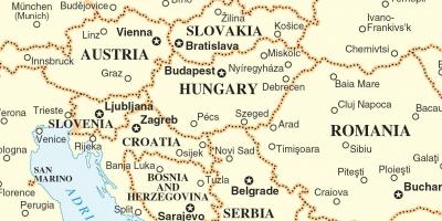 Mapa Eslovakia inguruko herrialdeak